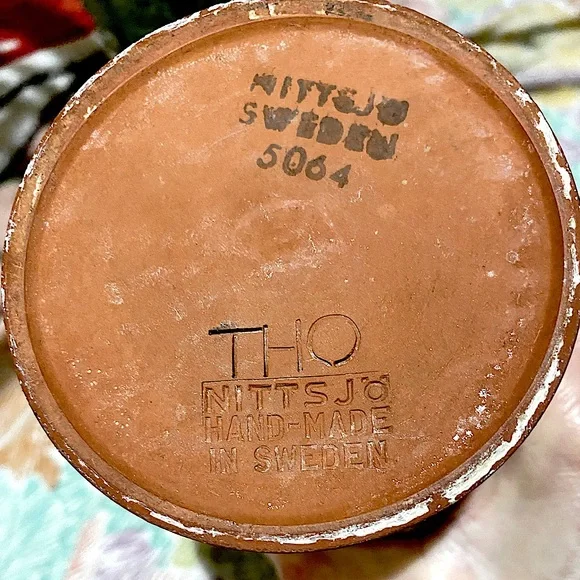 Thomas Hellström Ceramic Vase Nittsjö Sweden Mid Century Modern Vintage Nittsjo